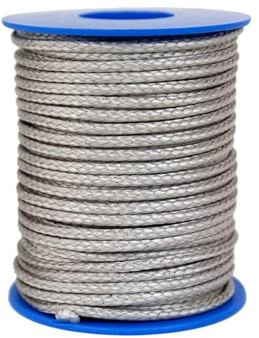 Dyneema, corda intrecciata in Dyneema, diametro 2,5 mm, 25 m, colore grigio