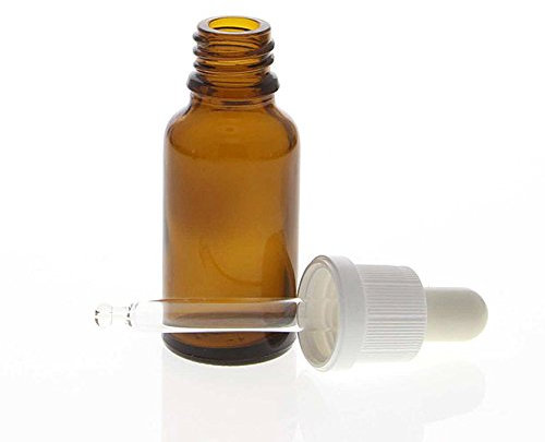 Braunglasflasche mit Pipette. Leere Glasflasche, Kosmetex Pipettenflasche mit kompletter Pipettenmontur, 10 ml