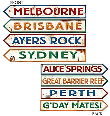 Everflag Motive aus Karton Australien Straßenschilder (4Stück)