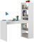 Habitdesign Mesa de Ordenador, Escritorio con Estanteria Reversible, Blanco Artik, Modelo Duplo, Medidas: 120 cm (Ancho) x 53 cm (Fondo) x 144 cm (Alto)