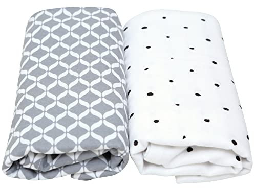 Einschlag- und Mulltücher aus Baumwollflanell Musselin 80x120 cm (2 Stück) - Premium, 100% naturreine Baumwolle - Öko-Tex Standard 100, grau