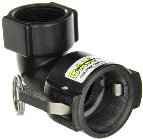 Banjo 150D90 Polypropylene Cam & Groove Fitting, 90 Degree Elbow, 1-1/2 Female Coupler x NPT Female