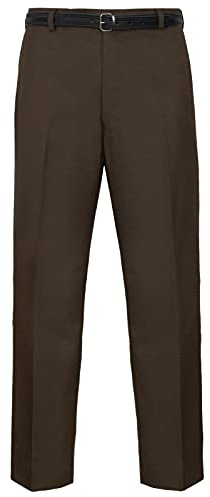 MyShoeStore Mens Straight Leg Trousers Smart Formal Office Work Regular Fit Dress Pants UK