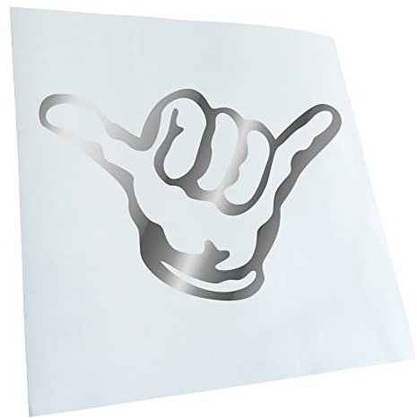 Kiwistar - Autoaufkleber - Chrom - 15,5x10cm Hang loose - Alles locker - Shaka - Heckscheibe Auto Aufkleber wetterfest für Kfz LKW Mofa Truck - Sticker außen selbstklebend Tuning Zubehör für Fenster