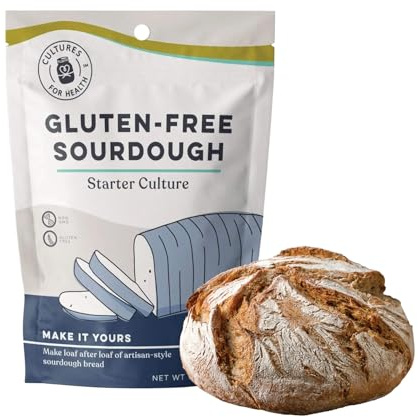 Cultures for Health Gluten Free Sourdough Starter | Heirloom Dehydrated Culture for Baking Gluten Free Bread | DIY Pasta, Pizza Dough, Pie Crust, & More | Non-GMO Prebiotic Sourdough Bread
