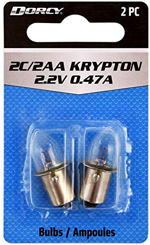 Dorcy 41-1662 2C/2AA - 2.2V 0.47A Bayonet Base Krypton Replacement Bulb, 2-Pack