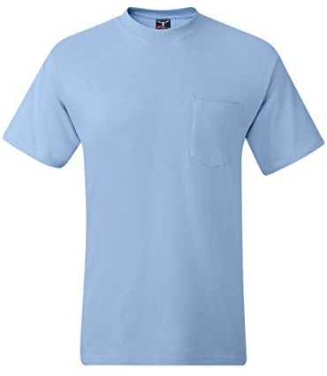 Hanes Men's Beefy-T with Pocket 6.1 oz T-Shirt - Blue - XXL