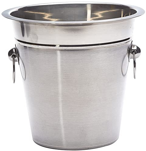 axentia Champagnerkühler matt-glänzend in Silber, Sektkühler aus Edelstahl, Weinkühler mit praktischen Griffen und Abgießrand, Maße: ca. Ø 22 x H 20,5 cm