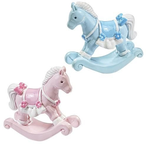 Schaukelpferd - rosa * Baby Geburt * Tortendekoration * Tortenfigur * Tischdekoration