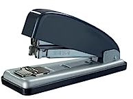Petrus 44795 - Grapadora Metálica Oficina Mod. 226, Capacidad 30 Hojas, Tecnología Impacto Directo Patentada, Carga Frontal Automática, Grapado Cerrado, Abierto, Clavado, Color Gris Oscuro/Plata DUET