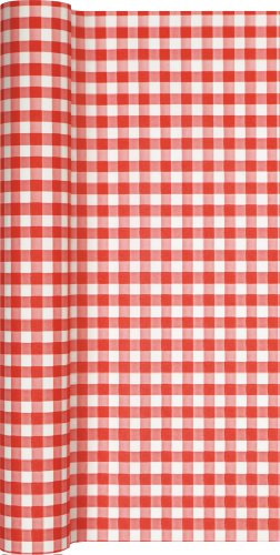 Tischläufer Rolle Kariert In Rot – Weiß/Karo/Airlaid/Tischband für Party/Geburtstag 40cm x 4,90m