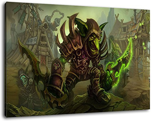 World of Warcraft Format 80x60 cm Bild auf Leinwand, XXL riesige Bilder fertig gerahmt mit Keilrahmen, Kunstdruck auf Wandbild mit Rahmen