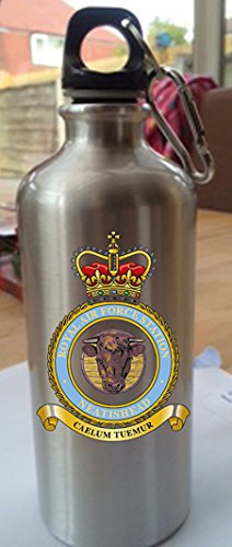 ROYAL AIR FORCE (RAF) NEATISHEAD 600ML WATER SPORTS BOTTLE BRUSHED ALUMINUM BY GENERATIONS GONE BY