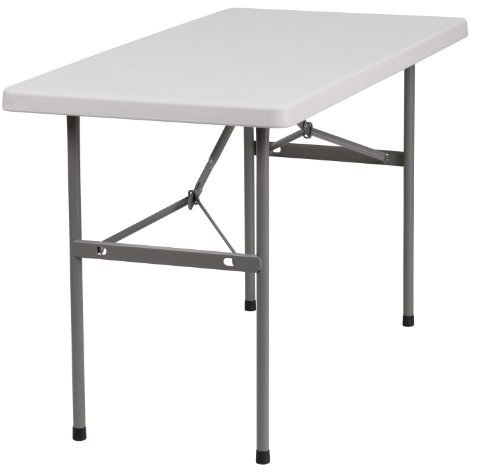 Flash Furniture Kathryn Klapptisch, 122 cm, Granit, Kunststoff, Weiß
