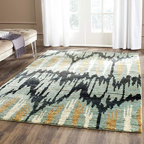 SAFAVIEH Boho Teppich für Wohnzimmer, Esszimmer, Schlafzimmer - Bohemiam Collection, Hoher Flor, Mitternachtsviolett, 122 X 183 cm