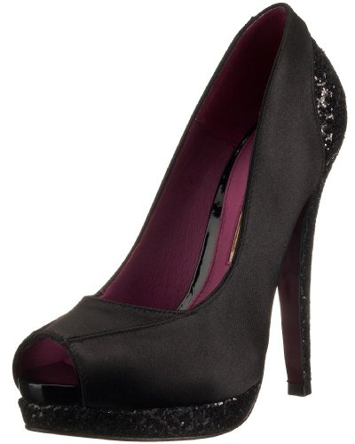 Buffalo Women's Peeptoe Ballet Flats Peep Toe, Black Black570, 6