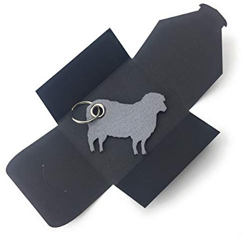 Schlüsselanhänger aus Filz - Schaf/Lamm - grau - als besonderes Geschenk