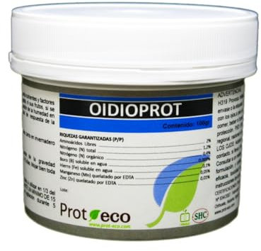 Oidioprot 100 g – Tratamiento ecológico contra oídio | Fungicida Natural para Plantas, huertos y jardinería | PROT‑Eco | Polvo Soluble de Origen Vegetal