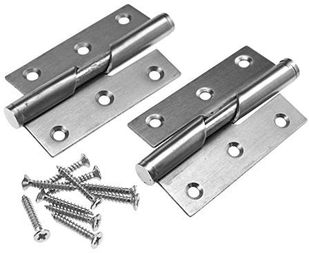 Türscharniere mit Hebefunktion, 7,6 cm / 10,2 cm, Anschlag rechts oder links, Edelstahl, 2 Stück, Right 3