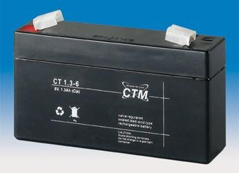 Blei-Gel-Trocken Akku CT 1,3-6 (1.3Ah, 6V) Bleiakku 1,3Ah 6 Volt