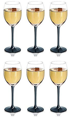 Solavia 6 x Weingläser 250 ml, H 20 cm, mit schwarzem Standfuß