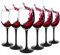 SOLAVIA Lot de 6 verres à vin en verre transparent de 330 ml, H 20 cm, avec pied noir