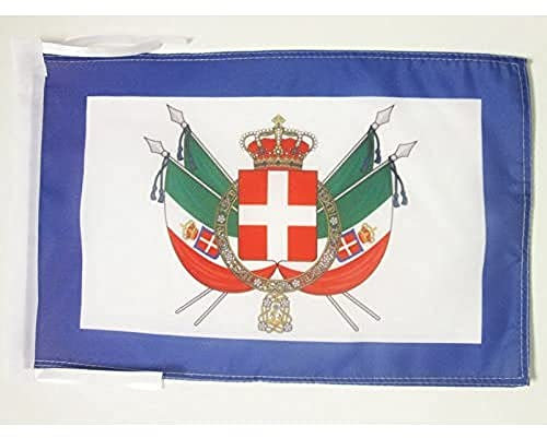 BANDIERA STEMMA REGNO D'ITALIA 1861-1870 45x30cm - BANDIERINA REALE ITALIANA 30 x 45 cm cordicelle - AZ FLAG