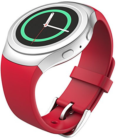 MoKo Bracelet de Sport Compatible avec Samsung Gear S2 Smartwatch, Bracelet de Remplacement en Silicone Souple pour Galaxy Gear S2 SM-R720/SM-R730, Rouge