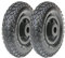 Parnelss - 2 Pneus Pompés avec Chambres à Air, 200x50 mm - Pneus 4 Plis, Jante en Plastique, Roulement à Rouleaux 20 mm, Diamètre 200 mm, Largeur 50 mm, Longueur du Moyeu 60 mm, 100 kg par Roue