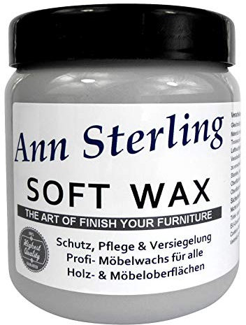 Ann Sterling Soft Wax Wachs Möbelwachs Shabby Chic Holzwachs Versiegelung Finish Wachs Kalkwachs (250ml, Grau)