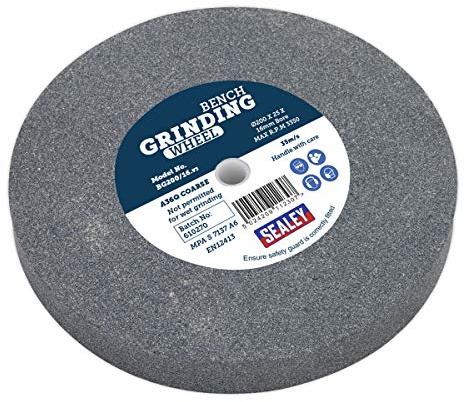 Sealey BG200/16 Grinding Stone Ø200 x 25mm 16mm Bore A36Q Coarse