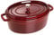 STAUB Gusseisen Bräter/Cocotte, Oval 31 cm, 5,5 L, Aromaregen Funktion für optimale Befeuchtung, Für alle Herdarten inkl. Induktion & Backofen, Grenadine