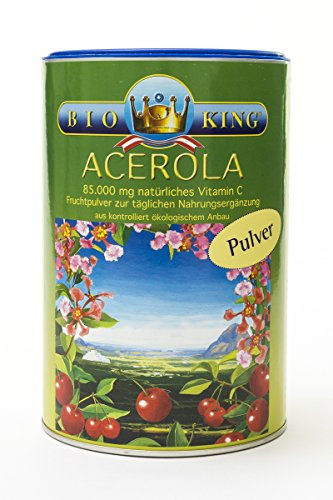 BioKing 500g Acerola-Pulver (17.000 mg natürliches Vitamin C je 100g) aus kontrolliert ökologischem Anbau