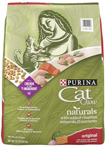 Purina Cat Chow Naturals With Added Vitamins, Minerals and Nutrients Dry Cat Food, Naturals Original - 13 lb. Bag