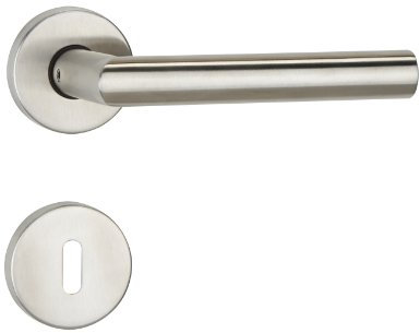 ZT - Drückergarnitur Hermat BASIC 02 1802 ER mit Rosetten 2036 K BB Oberfläche 60 Edelstahl matt