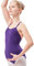 tanzmuster ® Ballettanzug Mädchen Träger - Leonie - aus Baumwolle, Ballettbody Ballett Trikot in lila, Größe 116/122