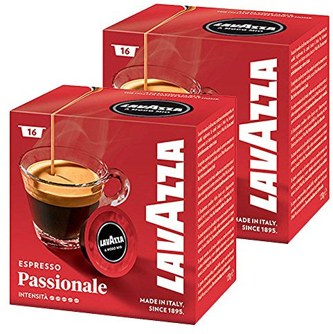 Lavazza – Lot de 2 boîtes de 16 capsules de café A Modo Mio Espresso Passionale