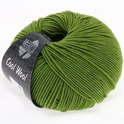 LANA GROSSA Cool Wool Uni | Extrafeine Merinowolle waschmaschinenfest und filzfrei | Handstrickgarn aus 100% Schurwolle (Merino extrafein) | 50g Wolle zum Stricken & Häkeln | 160m Garn FB 471