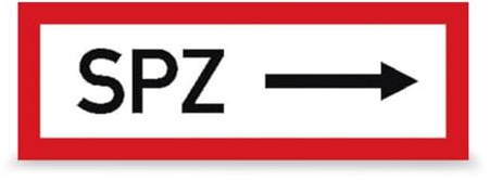 Betriebsausstattung24 SPZ rechtsweisend -> Hinweisschild Brandschutz - Aluminium, geprägt - Größe 29,70x10,50 cm