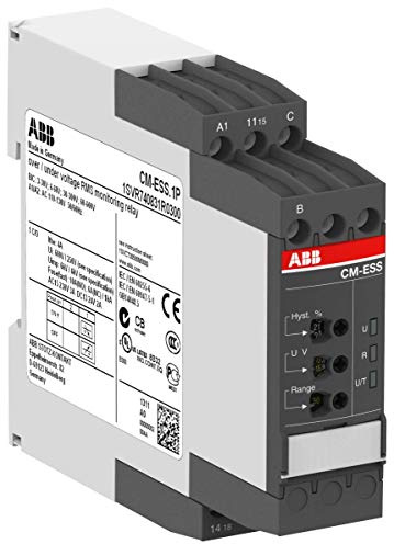 ABB CM-ESS.1S Single Phase Voltage Monitoring Relay 1c/o, B-C=3-600VRMS, 24-240V AC/DC (ABB1SVR730830R0300)