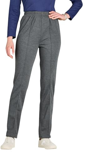 Chums Ladies Pull-On Jersey Trouser Comfortable, Stylish, and Easy-to-Wear Pants Grey 10 Extra Short