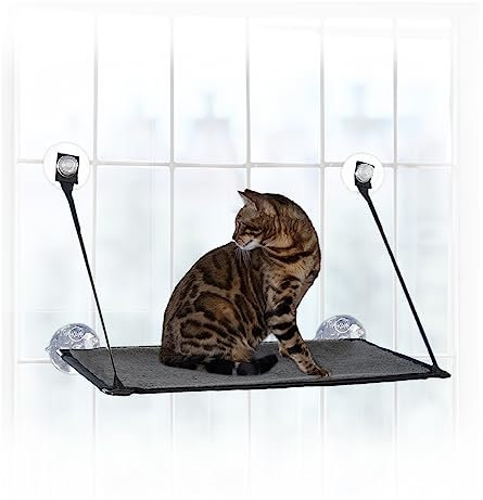 K&H Pet | Cuscino da davanzale per gatto EZ Easy Window Mount Kitty Sill | Cuccia per gatto da davanzale a singolo piano