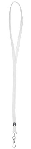 Karteo Schlüsselband weiß [1 Stück] Band 10 mm Lanyard unbedruckt mit Metalldrehhaken zum Umhängen für Kartenhüllen Ausweishüllen als Ausweishalter