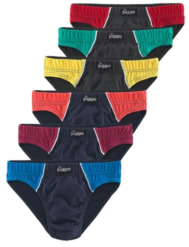 Le Jogger Herren Slip (6 Stück) | Baumwolle, Single-Jersey-Qualität, Kleines Weblabel vorn, Seitliche Paspeln, Bei 60° waschbar, Sportlicher Look