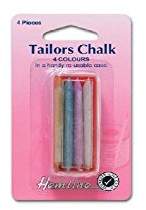 Hemline H245 | 4 Different Colour Tailor's Chalk | In Re-Usable Case