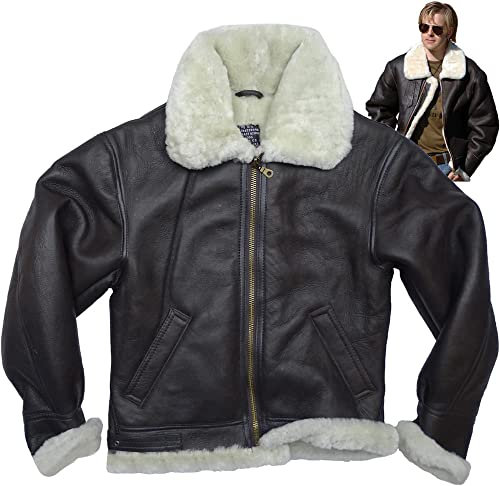Mil-Tec Lederjacke B3 mit Lammfell braun (GR.XXL)