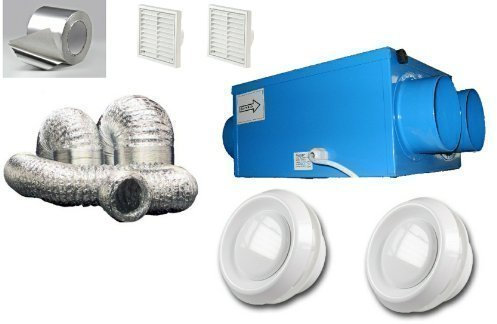 Heat Recovery Bathroom Fan Condensation Ventilation Complete 4 Room KIT
