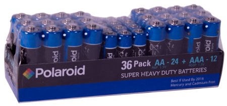 POLAROID 24 AA and 12 AAA Super Heavy Duty Battery (Pack of 36) / Long-Lasting Performance for Remote Controls, Flashlights, Toys & More