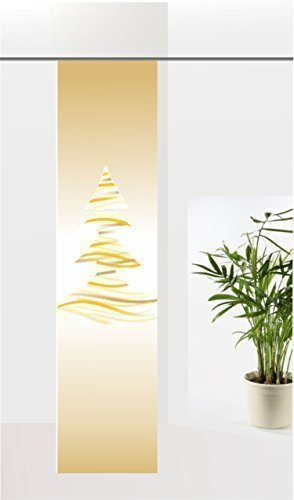 gardinen-for-life Flächenvorhang Wave Christmas Gold, Weihnachten Schiebevorhang mit Druck-Motiv, Gr.60x245 cm tolles Motiv