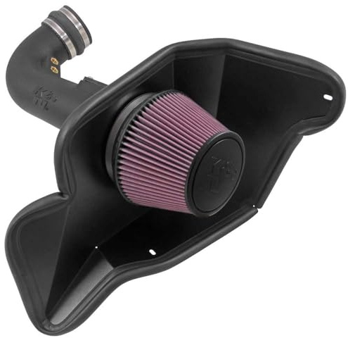 K&N 63-2590 Waschbarer und wiederverwendbarer KFZ Sportluftfiltersystem Rot | kompatibel mit Ford Mustang GT 5.0L V8 2015-2016 (63-2590)